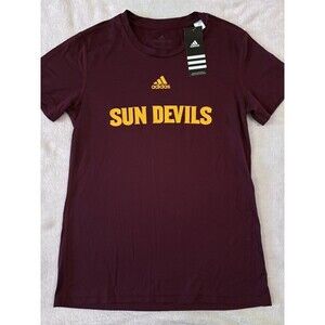 Arizona State Sun Devils Shirt Adidas NCAA Womens Ladies Small S Climalite ASU